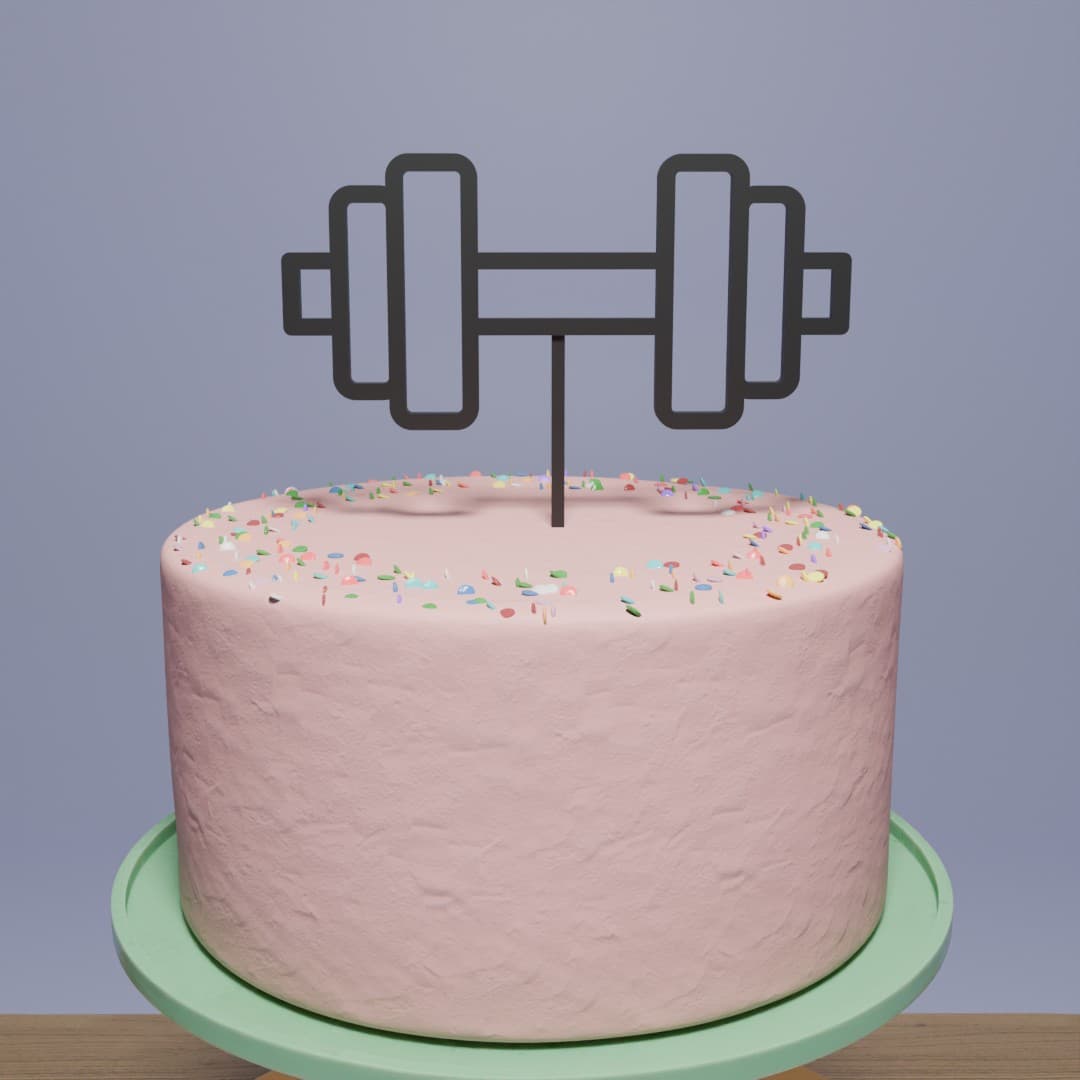 dumbbell cake topper