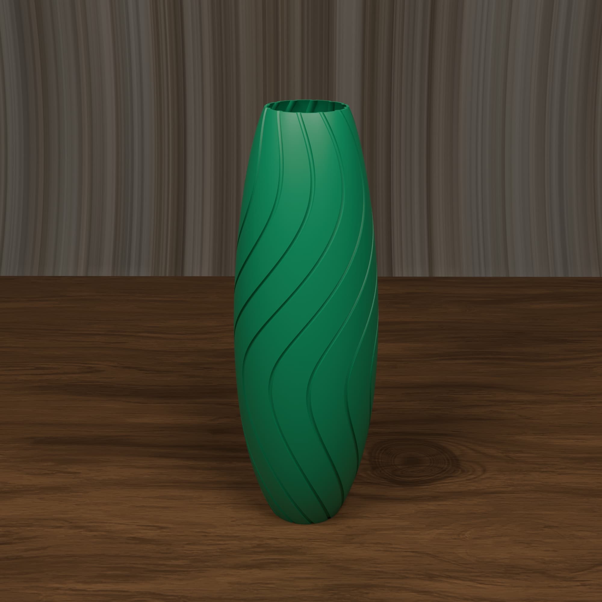 Vaza Spiral Wave - tamnozelena